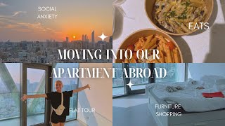 MOVING INTO OUR APARTMENT eats social anxiety furniture shopping amp flat tour [upl. by Eetse]