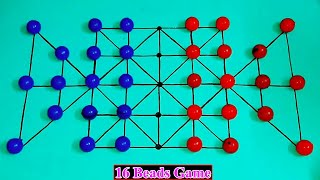 Bead 16 Gameplay  How to Play Sholo Guti Game Village 2 Players Mind Game1 [upl. by Nerine]