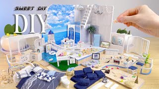 4K DIY Miniature  Crafting a Magical Miniature House with a Courtyard Swimming Pool ASMR [upl. by Idnal]