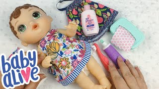 Changing Lil Sips Baby Alive Doll Grace [upl. by Elorak]