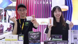 TQS In Shenzhen Ecig ExhibitionTQS Tobaccofree Healthiest Heat sticks for IQOS Herbal Stick [upl. by Sontich]