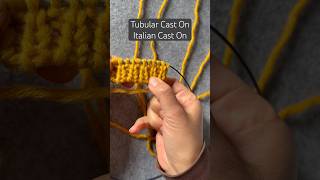 Tubular Cast On also Italian Cast On for 1x1 ribbing tutorial knitting shorts [upl. by Larimore]