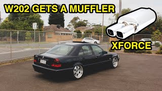 MERCEDES W202 C180 MUFFLER DELETE VS XFORCE [upl. by Evers]