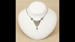 Silver Amethyst and Marcasite Necklet 3530 [upl. by Erlond]