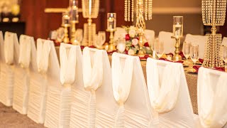 GLAM WEDDING IDEAS DECORATE WITH ME BACKDROP DECOR amp CENTERPIECES [upl. by Enyrehtac]