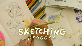 sketch with me  fav supplies current process and inspiration sources [upl. by Carew]