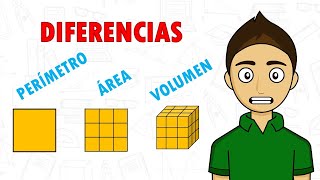 DIFERENCIAS PERÍMETRO ÁREA Y VOLUMEN Super Fácil  Para principiantes [upl. by Ayhtnic]