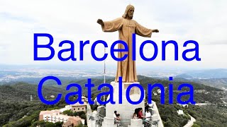 Temple of the Sacred Heart Tibidabo Church Bracelona Amusement Park Spain Drone 4K Jesus is here 💒 [upl. by Mauro]