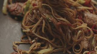 chinese noodles wok noodles with chicken stock video [upl. by Eurd]