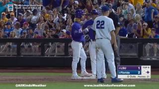 2017 College World Series Finals Game 2 3 Florida Gators vs 4 LSU Tigers [upl. by Vallie]