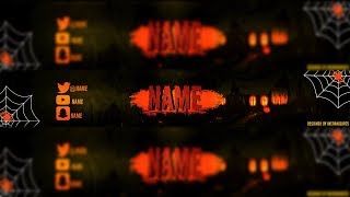 Halloween Banner Template Speedart [upl. by Aseeral]