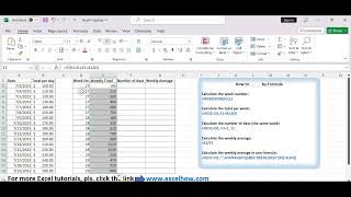 How to Calculate Weekly Average by Formula in Excel [upl. by Les441]