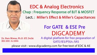 EDC amp Analog Electronics Chap 10 BJT amp MOSFET Frequency Response L5 Millers Effect amp Capacitance [upl. by Rodama]