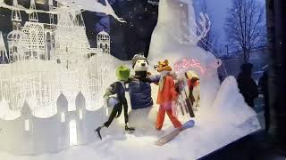 Christmas Window decorations at Stockholm’s department store NK Nordiska Kompaniet [upl. by Dumm]