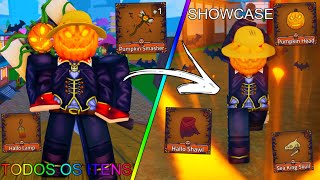 SHOWCASE DA NOVA PUMPKIN  TODOS OS ITENS DE HALLOWEEN KING LEGACY [upl. by Kerad357]