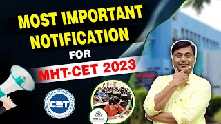 Most Important Notification For MHTCET 2023 [upl. by Novets]