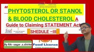 Understanding Phytosterols amp Stanols Lowering Cholesterol Naturally  FSSAI Guidelines for Claims [upl. by Asoj]