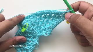 Tunisian Crochet Tutorial  Ruffled Waters Shawl  Edging with gradient yarn  Right handed [upl. by Yenial777]