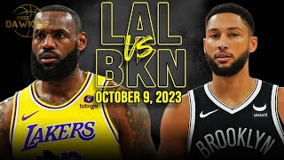 Los Angeles Lakers vs Brooklyn Nets Full Game Highlights  October 9 2023  FreeDawkins [upl. by Llet]