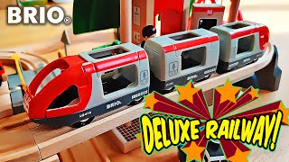 BRIO Deluxe Railway Train Set 33052 Ollie Builds New BRIO Train Set Toy Unbox and Play with Ollie [upl. by Sedrul673]