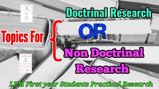 Topics For Doctrinal Research or Non Doctrinal Research [upl. by Farrington]