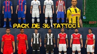 TUTORIAL COMO INSTALAR PACK DE TATTO NO PES 2017  PC [upl. by Dottie]