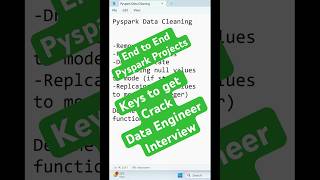 Data Engineer Pyspark Project pyspark dataengineer python sql viral [upl. by Arayc5]