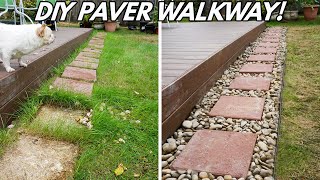 DIY How To Install A Paver Walkway For Beginners [upl. by Esiahc]