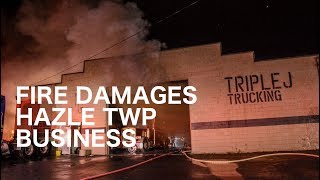 Fire damages Triple J Trucking  Hazle Twp Pa  12162018 [upl. by Lomaj]