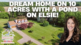 DISCOVER THIS DREAM HOME ON 10 ACRES WITH A POND ON ELSIE  Living in Michigan [upl. by Zoarah]