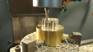 Milling a brass nut on EMCO VMC 100 [upl. by Aneehsak]