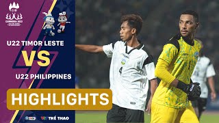 Highlights  U22 TIMOR LESTE vs U22 PHILIPPINES  Thẻ đỏ tai hại thất bại cay đắng  SEA Games 32 [upl. by Adnir637]