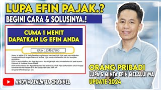 LUPA EFIN PAJAK BEGINI SOLUSINYA  UPDATE 2023 [upl. by Breen]