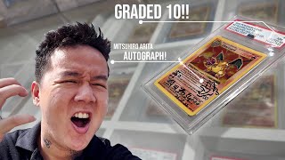 FIRST ever Mitsuhiro arita autographed 1st edition shadowless CHARIZARD in Indonesia [upl. by Corder]