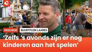 Van betonvlakte naar groen speelwalhalla vernieuwde buurtplein Laares in Enschede officieel geopend [upl. by Lewak]