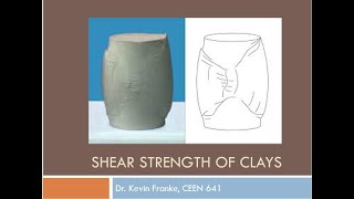 CEEN 641  Lecture 14  Shear Strength of Clays [upl. by Hayley]