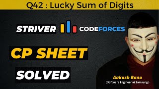 Lucky Sum of Digits  Striver CP Sheet  Codeforces  Competitive Programming Striver CP [upl. by Adamok]