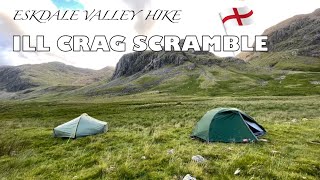 Eskdale Valley Wild Camp Ill Crag scramble amp Skafell Pike [upl. by Heilner]