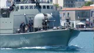 Hellenic Navy missile boat P20 HS Laskos sailing [upl. by Ztnahc]