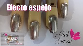 Uñas efecto espejo paso a paso base de acrilico Mirror Effect Nails [upl. by Cerellia]