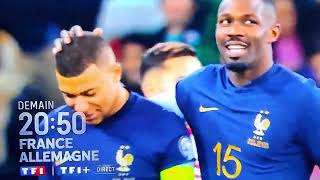 FranceAllemagne  Bande Annonce du Match amical à 20h50 sur TF1 [upl. by Deroo]