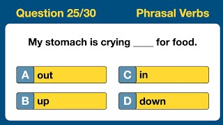 30 Question Quiz on Phrasal Verbs Most Popular Phrasal Verbs in English english englishgrammar [upl. by Giguere]