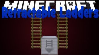 Minecraft Mod Showcase Retractable Ladders Mod [upl. by Sherburn]