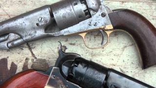 Testshooting an original Colt 1860 Army vs Uberti 1860 Army [upl. by Htebazie851]