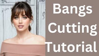 How to Cut Curtain Bangs Easily Haircut 3 Style Bangs Cutting howto haircut bangscut [upl. by Henson]