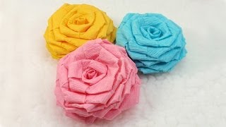 DIY Paper Flowers Tutorial DIY Crepe Paper Roses [upl. by Krista24]