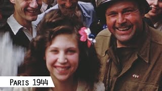 Paris  Liberation in August 1944 in color and HD [upl. by Enylcaj]