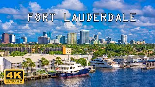 Fort Lauderdale Florida USA 🇺🇸  4K Drone Footage [upl. by Annawoj]