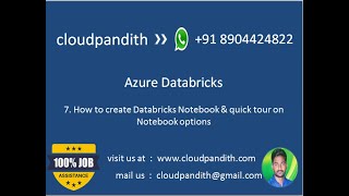 7 How to create Databricks Notebook ampquick tour on Notebook options in Azure Databricks [upl. by Ilellan]