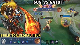 GAMEPLAY EXP LANE SUN VS GATOT  BUILD TOP GLOBAL SUN  MOBILE LEGENDS 2024 [upl. by Eerpud]